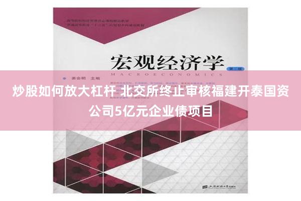 炒股如何放大杠杆 北交所终止审核福建开泰国资公司5亿元企业债项目